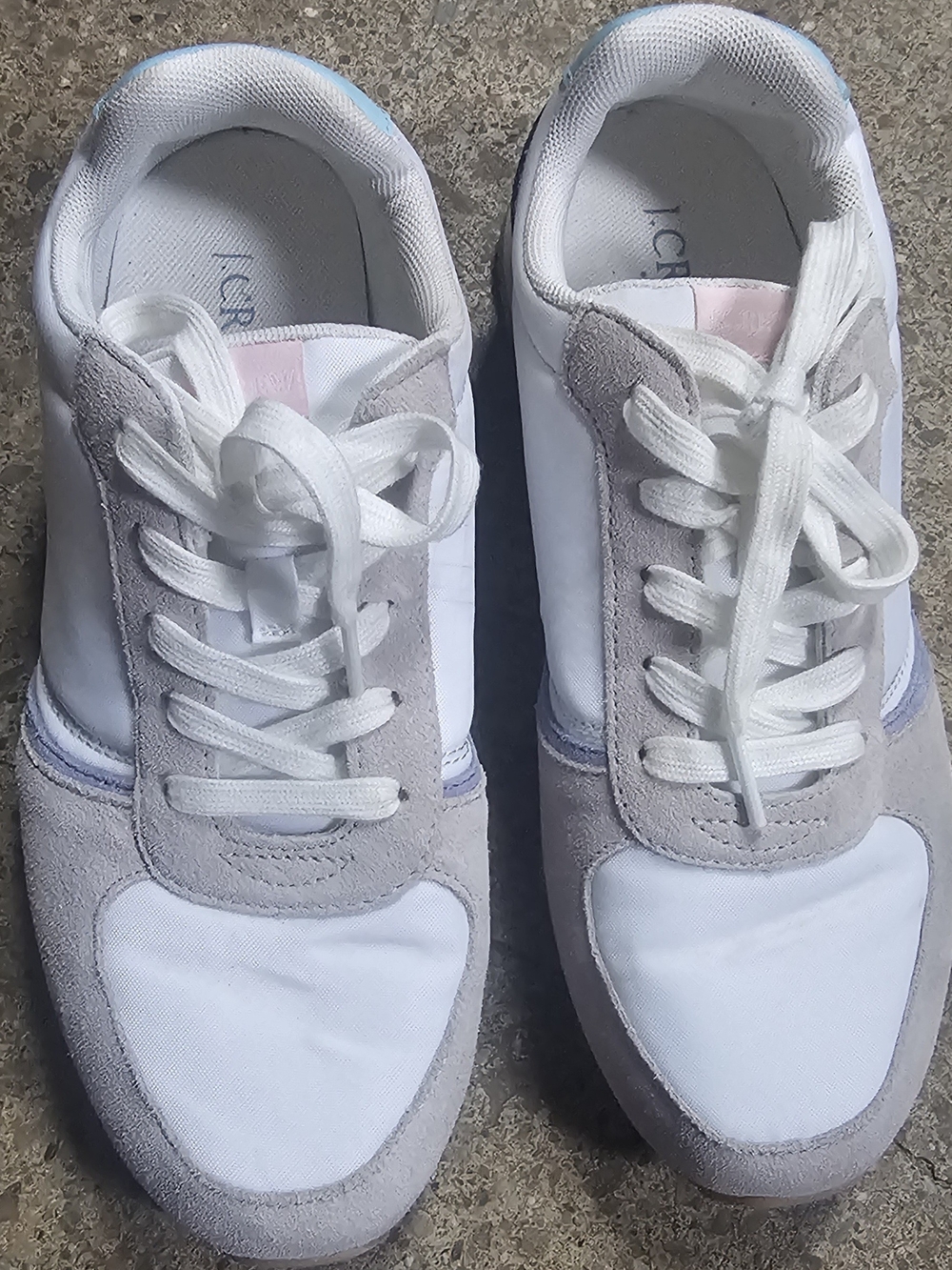 J Crew Factory Women's 8.5 Light Gray & White Casual Sneakers